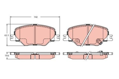 ГАЛЬМІВНІ КОЛОДКИ. OPEL P. INSIGNIA 1.4-1.6/1.5-2.0 CDTI 17- TRW GDB2424