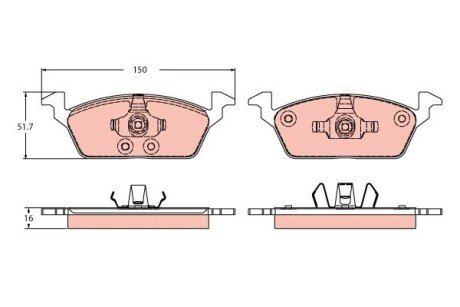 KLOCKI HAM. FIAT P. LINEA 1,3 D MULTIJET 09- TRW GDB2426