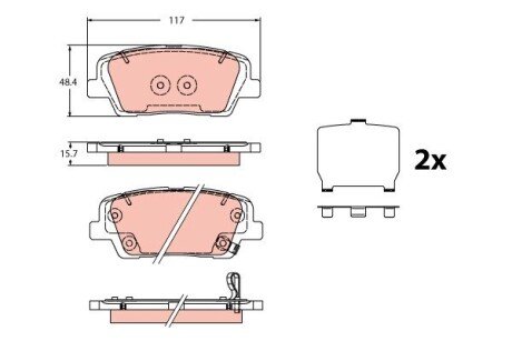 KLOCKI HAM. KIA T. SORENTO 2,0 CRDI/2,4 4WD 15- TRW GDB2429