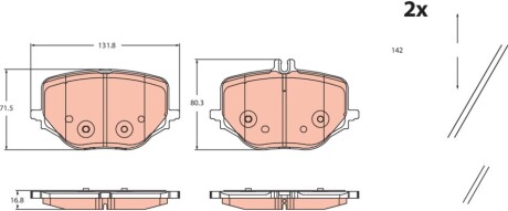 Гальмівні колодки дискові MERCEDES C (W206)/E (W214) \'\'R \'\'21>> TRW GDB2470