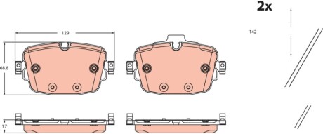 ГАЛЬМІВНІ КОЛОДКИ. AUDI P. A6/A7/Q7/Q8 2.0-4.0 TDI QUATTRO 15-21 TRW GDB2506