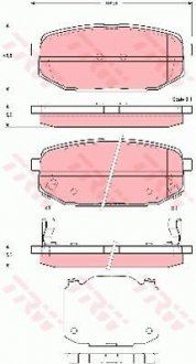 Гальмівні колодки, дискове гальмо (набір) TRW GDB3384