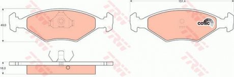 Комплект тормозных колодок, дисковый тормоз TRW GDB958