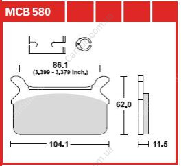 Комплект тормозных колодок, дисковый тормоз TRW MCB580