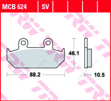 Комплект тормозных колодок, дисковый тормоз TRW MCB624SV