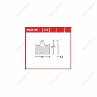 Тормозные колодки задние TRW MCB691SH