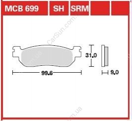 KLOCKI HAM. MOTO. (SINTER SCOOTER) YAMAHA YP 250 R X-MAX (05-09) YAMAHA YP 250 DX MAJESTY (98-99) TRW MCB699SRM