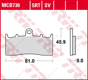 Комплект тормозных колодок, дисковый тормоз TRW MCB736