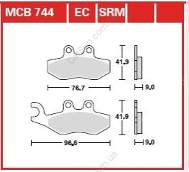 Комплект тормозных колодок, дисковый тормоз TRW MCB744EC