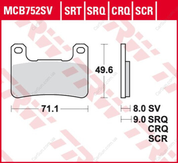 Тормозные колодки TRW MCB752SV