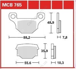 Комплект тормозных колодок, дисковый тормоз TRW MCB765