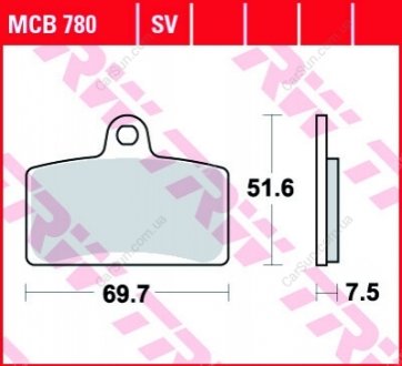 Комплект тормозных колодок, дисковый тормоз TRW MCB780