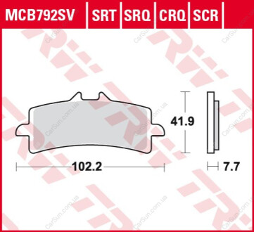 Комплект тормозных колодок, дисковый тормоз TRW MCB792SV