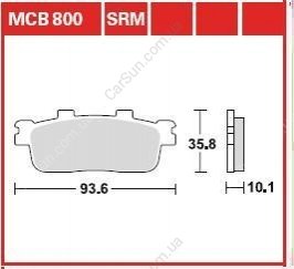 Комплект тормозных колодок, дисковый тормоз TRW MCB800SRM