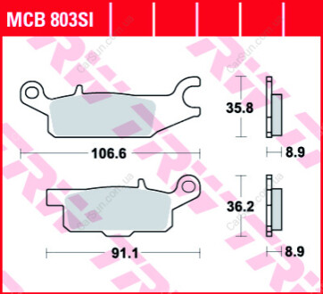 Тормозные колодки TRW MCB803SI