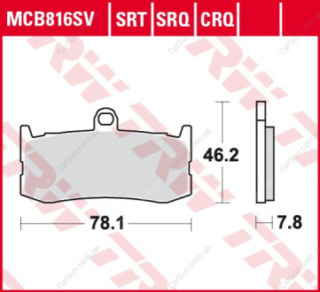 Комплект тормозных колодок, дисковый тормоз TRW MCB816SV