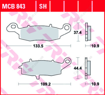 Комплект тормозных колодок, дисковый тормоз TRW MCB843