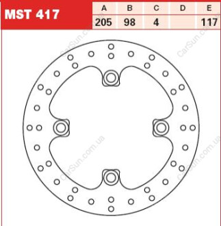 Тормозной диск TRW MST417