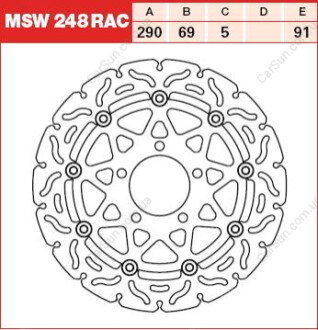 Тормозной диск TRW MSW248RAC