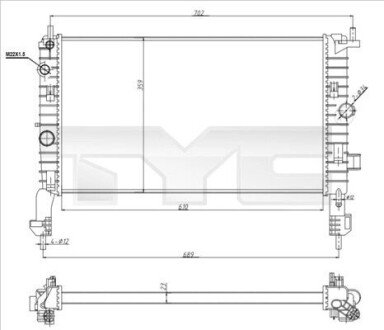 РАДІАТОР OPEL MERIVA TYC 725-0048-R