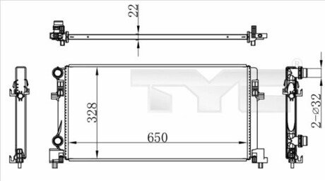 Радіатор охолодження VW Golf VII/Skoda Octavia 12- TYC 737-0073