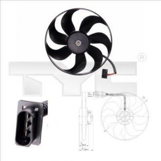 Диффузор радіатора охолодження з вентилятором, в зборі TYC 802-0009