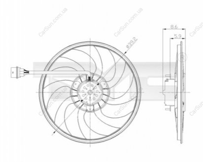 Вентилятор, система охолодження двигуна TYC 837-0037