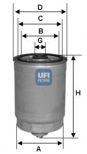 Фильтр топливный в сборе UFI 24.350.00