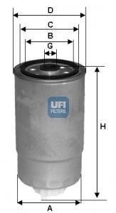 Топливный фильтр - (MR355233 / AEU2147L / 9941058) UFI 24.384.00