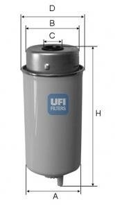 Топливный фильтр - (4626753 / 4550993 / 4536499) UFI 24.432.00