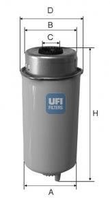 Топливный фильтр - (4537951 / 3C119176AB / 3C119176AA) UFI 24.456.00