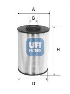 Топливный фильтр - (91E08 / 4X4Q9176AB / 1906E5) UFI 26.037.00
