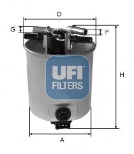 FILTR PALIWA DIESEL KPL. UFI 55.393.00