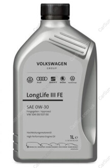 Олива моторна LongLife III FE 0W-30 ЄКС, 1л. 50400/50700 VAG GS55545M2(OE)