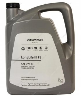 Масло моторное VW LongLife III FE 0W-30 5л - VAG GS55545M4
