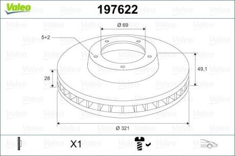 Гальмівний диск Valeo 197622