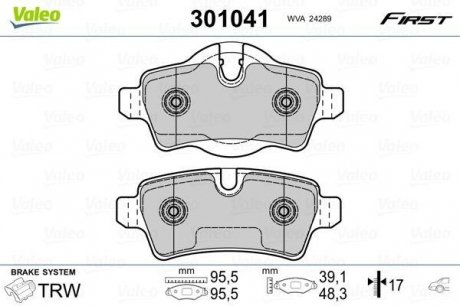 KLOCKI HAMULCOWE FIRST Valeo 301041