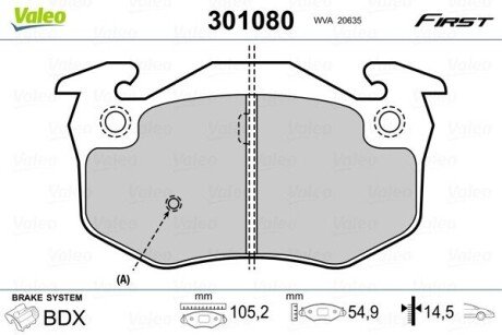 KLOCKI HAMULCOWE FIRST Valeo 301080