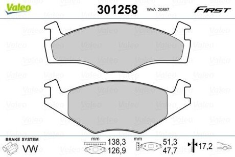 KLOCKI HAMULCOWE FIRST Valeo 301258