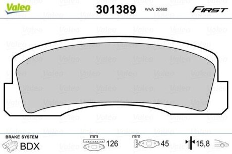 KLOCKI HAMULCOWE FIRST Valeo 301389