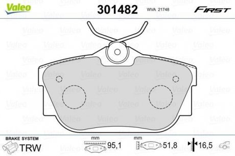 KLOCKI HAMULCOWE FIRST Valeo 301482