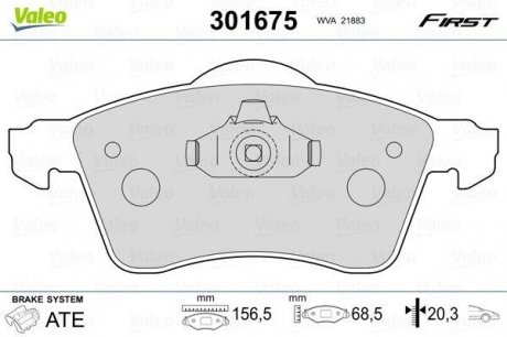 KLOCKI HAMULCOWE FIRST Valeo 301675