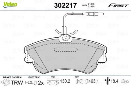 KLOCKI HAMULCOWE FIRST Valeo 302217