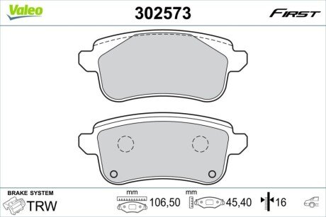 KLOCKI HAMULCOWE FIRST RENAULT MEGANE>R Valeo 302573