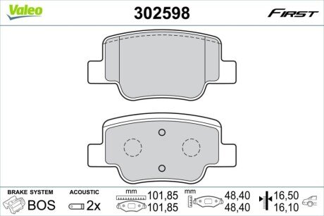 KLOCKI HAMULCOWE FIRST TOYOTA VERSO>RR Valeo 302598