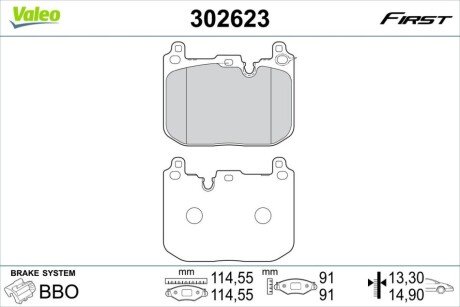 KLOCKI HAMULCOWE FIRST MINI MINI COOPER Valeo 302623