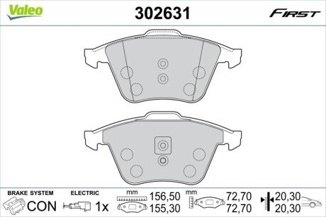 KLOCKI HAMULCOWE FIRST VOLKSWAGEN GOLF> Valeo 302631