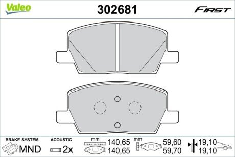 Klocki ham. FIRST Valeo 302681