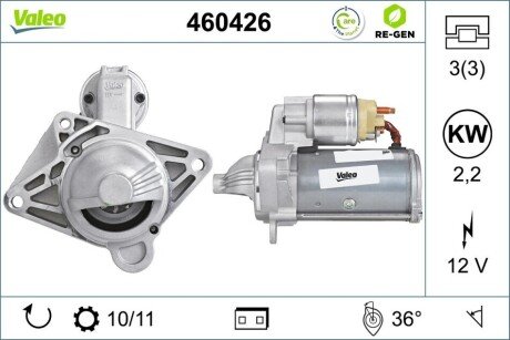 РЕГЕНЕРОВАНИЙ СТАРТЕР - RE-GEN Valeo 460426