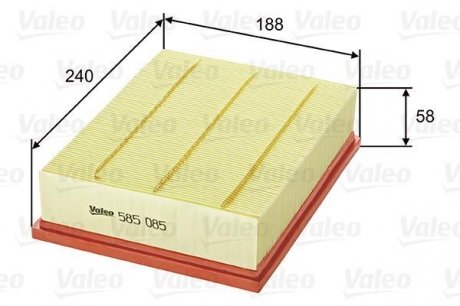 Воздушный фильтр - (1221018) Valeo 585085